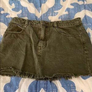 Free people size 2 army green denim skirt